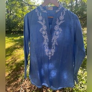 Bella Tu Linen Embroidered Women's Tunic